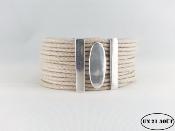 Bracelet coton 3 cm passant ovale 