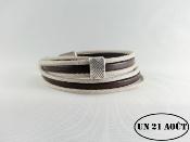 Bracelets homme cuir et coton ciré